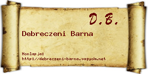 Debreczeni Barna névjegykártya